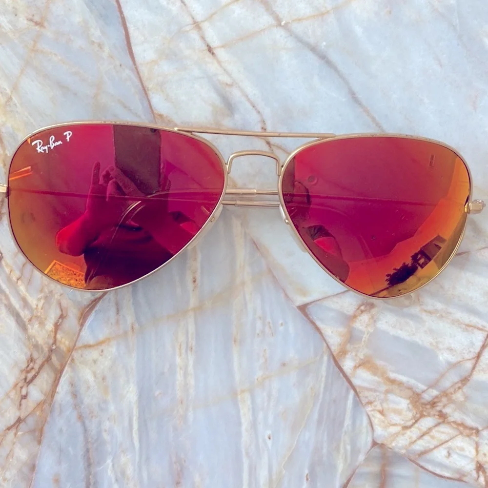 Ray-Ban Aviator Sunglasses Mirror Large 3025 Orange 58-14‎